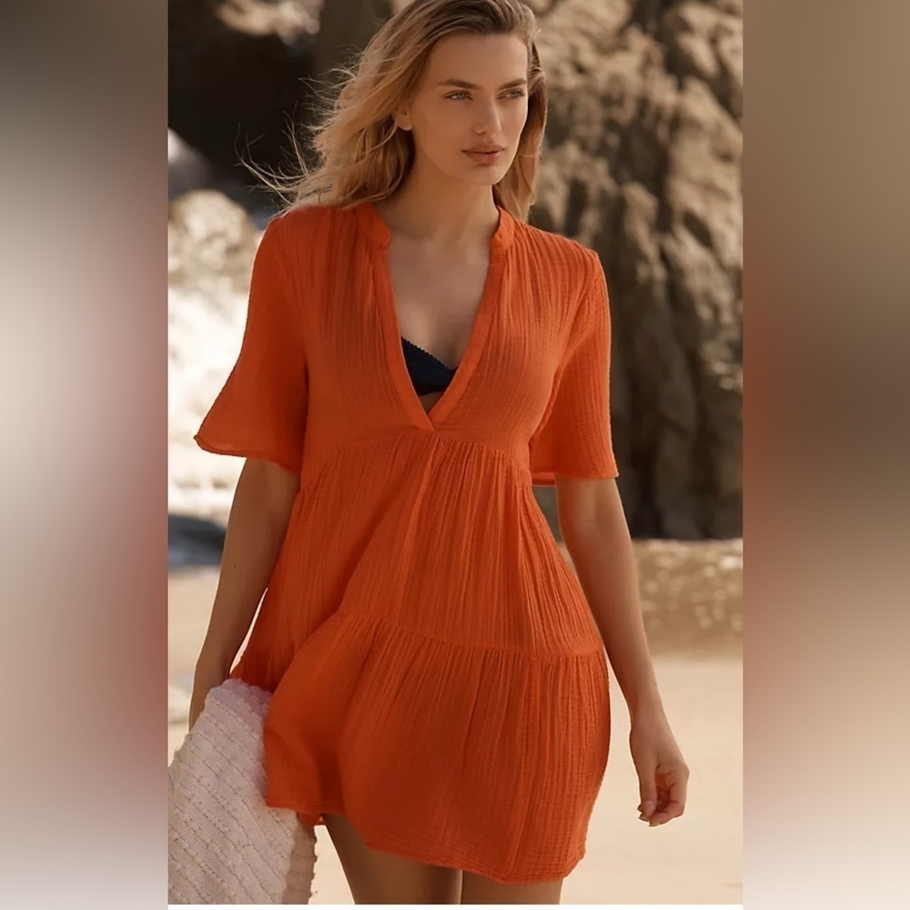 Anthropologie The Kallie Flowy tunic swim coverup size XS